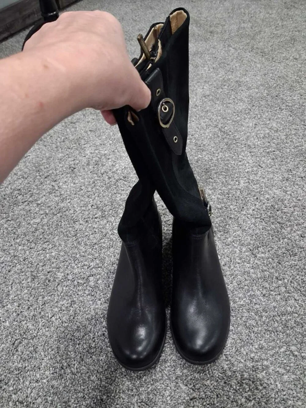 Dansko Dawn Waterproof Tall Boots – Black Leather & Suede – Size 12 (NWT)